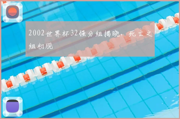 2002世界杯32强分组揭晓,死亡之组初现